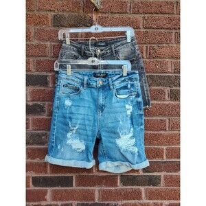 Judy Blue Jeans Lot Of 2 Jean Shorts Size Medium Bermuda And Black
